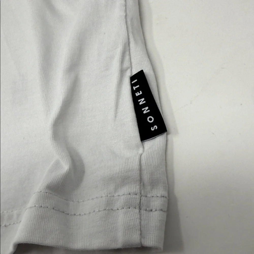 London Sonneti  Kids White Logo T-Shirt size L graphic tee